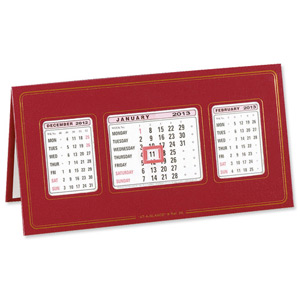 At-a-Glance 2013 Desk Calendar Gold Blocked Three Months to View Date Indicator W248xH130mm Ref 3S Ident: 315D