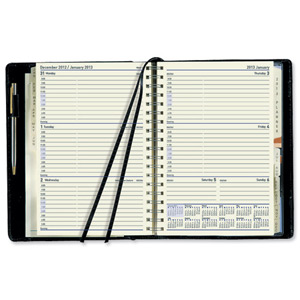 Collins Elite 2013 Compact Diary Wirobound Week to View Hourly W127xH190mm Black Ref 1150VBLK Ident: 306A