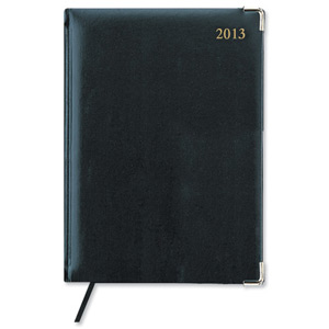 Collins 2013 Classic Desk Diary Manager Day to Page Appointments Half-Hourly W190xH260mm Black Ref 1200VB
