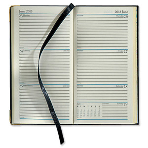 Collins 2013 Classic Desk Diary Slim 152 x 80mm Week to View Portrait Black Ref CAPV Ident: 307B