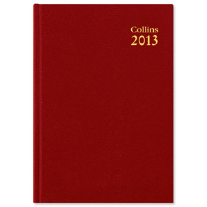 Collins 2013 Desk Diary Day to Page Current and Forward Year Planners W210xH297mm A4 Red Ref 44RED Ident: 309A