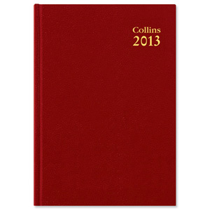 Collins 2013 Desk Diary Day to Page Current and Forward Year Planners W210xH297mm A4 Red Ref 44RED Ident: 309A