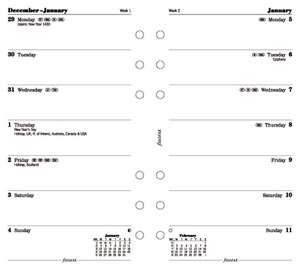 Filofax 2013 Diary Refill Insert Personal Week to PageW95xH171mm Ref 6842613