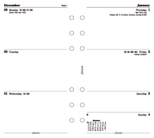 Filofax 2013 Diary Refill Insert Personal Week to View W95xH171mm Ref 6842113 Ident: 304C