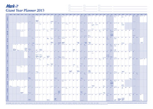 Mark-it 2013 Giant Year Planner Double-sized with Plain Reverse W1200xH900mm Ref 13YP