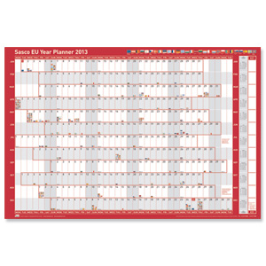 Sasco 2013 EU Year Planner Mounted with National Flags and Symbols W915xH610mm Ref 2400598 Ident: 317H