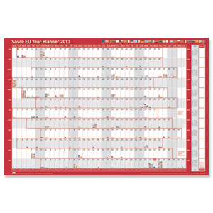 Sasco 2013 EU Year Planner Unmounted with National Flags and Symbols W915xH610mm Ref 2400599 Ident: 317H