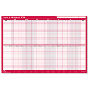 Sasco 2013 Staff Planner Mounted 40 Staff Monday to Friday W915xH610mm Ref 2400604 Ident: 316H