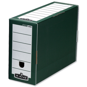 R-Kive Premium Transfer File W127xD359xH254mm Green and White Ref 00060-FFSP1 [Pack 10]