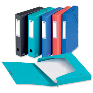 Elba Eurofolio Filing Box Pressboard 60mm Capacity Elasticated Closure A4 Blue Ref A45060031 [Pack 10]