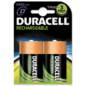 Duracell Battery Rechargeable Accu NiMH 2200mAh D Ref 81364737 [Pack 2] Ident: 646C