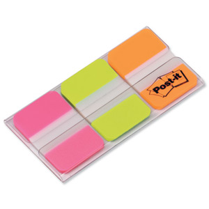 Post-it Index Strong 25mm Assorted Pink Green and Orange Ref 686-PGO [Pack 66]