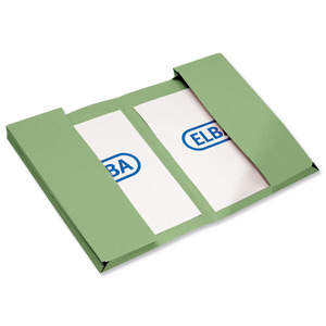 Elba Twin Pocket Document Wallet 250gsm Capacity 2x28mm Foolscap Green Ref 100092107 [Pack 25]