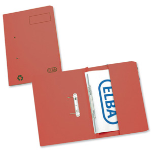 Elba Stratford Transfer Spring File Recycled Pocket 315gsm 32mm Foolscap Red Ref 100090278 [Pack 25] Ident: 198B