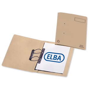 Elba Heavyweight Spring File Manilla 380gsm Foolscap Buff Ref 100092100 [Pack 25]