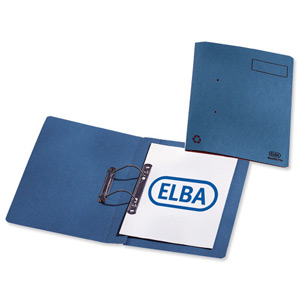 Elba Heavyweight Spring File Manilla 380gsm Foolscap Blue Ref 100092099 [Pack 25] Ident: 198D