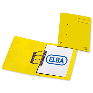 Elba Heavyweight Spring File Manilla 380gsm Foolscap Yellow Ref 100092102 [Pack 25] Ident: 198D