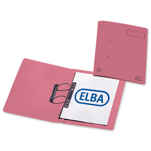 Elba Heavyweight Spring File Manilla 380gsm Foolscap Pink Ref 100092103 [Pack 25]