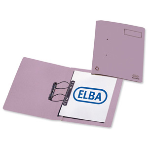 Elba Heavyweight Spring File Manilla 380gsm Foolscap Mauve Ref 100092104 [Pack 25]