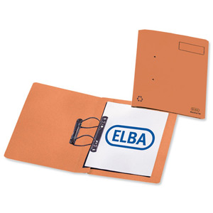 Elba Heavyweight Spring File Manilla 380gsm Foolscap Orange Ref 100092106 [Pack 25] Ident: 198D