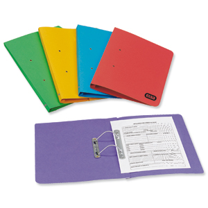 Elba Bright Transfer Spring File 315gsm Foolscap Assorted Ref 100090189 [Pack 10]