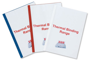 GBC Thermal Binding Covers 3mm Front PVC Clear Back Leathergrain A4 Red Ref 451218 [Pack 100] Ident: 710H