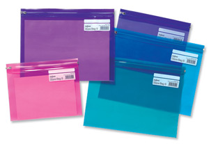 Snopake Zippa Bag Plastic Folder Zip Pull Flexible A4 Assorted Ref 14141 [Pack 25]