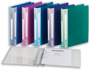 Snopake Executive Ring Binder Polypropylene 2 O-Ring 25mm Size A4 Assorted Ref 13377 [Pack 10]