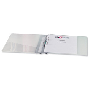 Snopake Executive Ring Binder Polypropylene 2 O-Ring 25mm Size A4 Clear Ref 13371 [Pack 10]