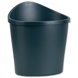 Rexel Agenda 2 Waste Bin Elliptical with Handle on Rear 18 Litres W413xD330xH457mm Charcoal Ref 2101034 Ident: 325A