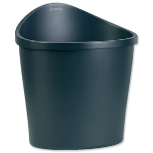 Rexel Agenda 2 Waste Bin Elliptical with Handle on Rear 18 Litres W413xD330xH457mm Charcoal Ref 2101034