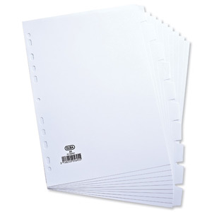 Elba Dividers Europunched 10-Part A4 White Ref 100204881