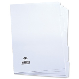 Elba Card Divider Unpunched 5-Part A4 White Ref 400004815 [Pack 50] Ident: 243A