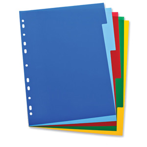 Elba Polypropylene Dividers Europunched A4 5 Part Multicoloured Ref 100205075 Ident: 239C
