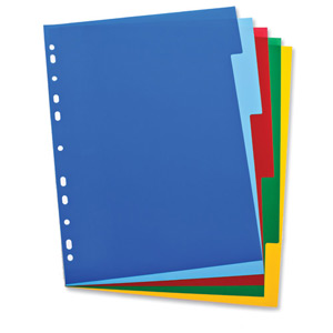 Elba Polypropylene Dividers Europunched A4 5 Part Multicoloured Ref 100205075