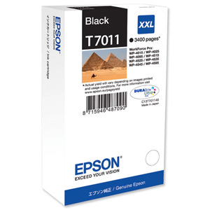 Epson T7011 Inkjet Cartridge Extra High Capacity Page Life 3400pp Black Ref C13T70114010 Ident: 805H