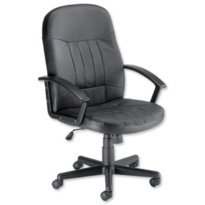 Trexus High Back Manager Armchair W520xD480xH420-530mm Backrest H620mm Leather Ident: 392F