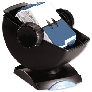 Rolodex Rotary Business Card File Capacity 500 Cards 57x102mm Black Ref S0793820 Ident: 341E