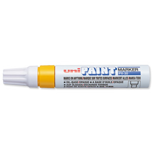 uni Paint Marker Chisel Tip Broad Point PX30 Line Width 4.0-8.5mm Yellow Ref 9001986 [Pack 6] Ident: 95E