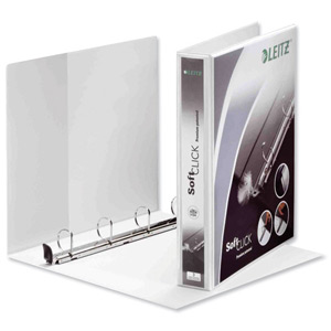 Leitz Softclick Presentation Ring Binder Polypropylene 4 D-Ring 25mm A4 White Ref 42010001 [Pack 6]