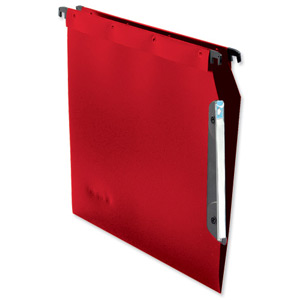 Elba Suspension File Lateral Polypropylene V-Base Foolscap Red Ref 100330594 [Pack 25]