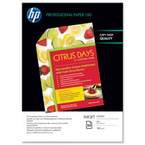 Hewlett Packard [HP] Superior Inkjet Paper Double-sided Glossy 180gsm A4 Ref C6818A [50 Sheets] Ident: 786C