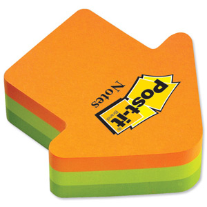 Post-it Arrow Shaped Notes Pad of 225 Sheets Neon Orange and Green Ref 2007A