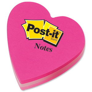 Post-it Heart Shaped Notes Pad of 225 Sheets Pink Tones Ref 2007H Ident: 64F