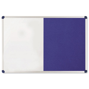 Nobo Classic Combination Board Magnetic Drywipe and Felt W900xH600mm Blue Ref 1902257 Ident: 262A
