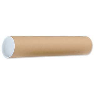 Postal Tube Cardboard with Plastic End Caps L450xDia.75mm [Pack 12] Ident: 148D