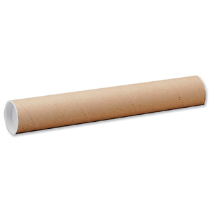 Postal Tube Cardboard with Plastic End Caps L610xDia.75mm [Pack 12] Ident: 148D