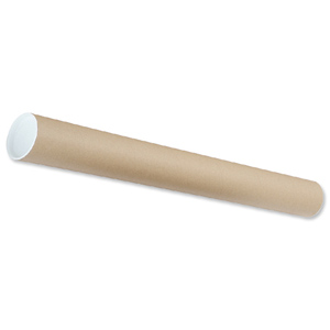 Postal Tube Cardboard with Plastic End Caps L760xDia.75mm [Pack 12] Ident: 148D
