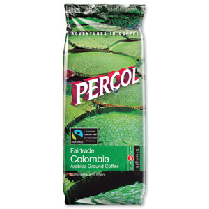 Percol Fairtrade Columbia Ground Coffee Medium Roasted 227g Ref A07628 Ident: 614B
