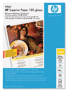 Hewlett Packard [HP] Superior Inkjet Paper Double-sided Glossy 180gsm A3 Ref C6821A [50 Sheets] Ident: 786C